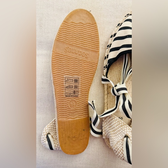 Anthropologie x Soludos D'Orsay Espadrilles in Black/Natural Stripe NWOT - Picture 8 of 9